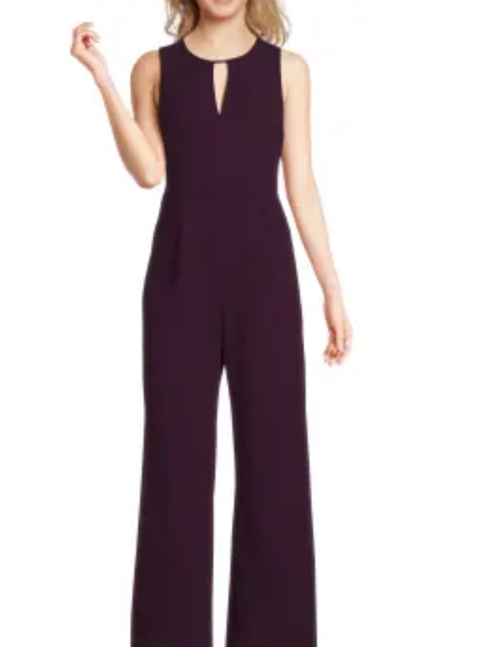 Tommy Hilfiger Keyhole Wide Leg Jumpsuit Deep Plum NWT Size 14 - Picture 2 of 9